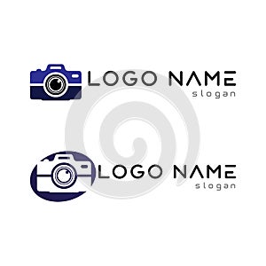 photography camera logo icon vector design template isolated on black background