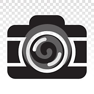 Photography camera vector flat icon on a transparent background