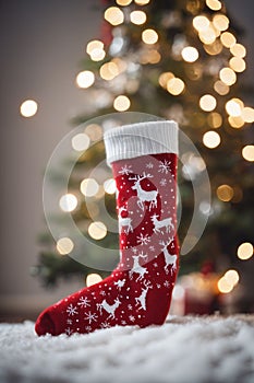 Photography of a Christmas sockings with xmas ornaments in the background, nataline wallpaper