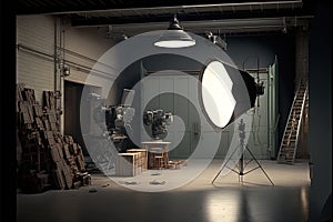 Photography, cinema studio backstage setup, Generative Ai