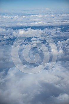 Photography of clouds made from airplane