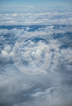 Photography of clouds made from airplane