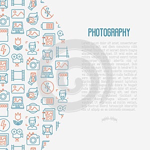 Photography concept with thin line icons