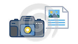 Photography & Document Sharing Icon, vector design Generative AI