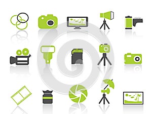 Photography element icon,green series