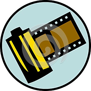 photography film roll or reel. Vector available