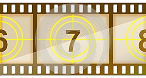 Photography film strip template with 7 sign