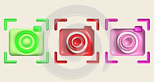 Photography focus point icon illustration 3D