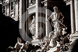 Photography of the Fontana di Trevi, Rome.