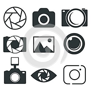 Photography icon. Photo camera icon. Diaphragm icon. Vector illustration