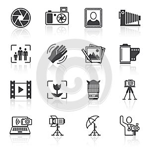 Photography icons black