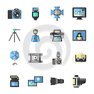 Photography Icons Flat