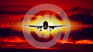 aircraft noise symbol red sky photo