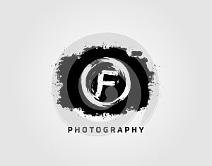 Photography letter F logo design concept template. Rusty Vintage Camera Logo Icon