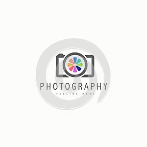 Photography logo with gradient color vector concept, Colorful camera logo design, Photography icon design, logo design, branding d