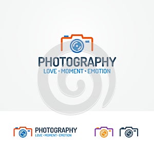 Photography logo set with photocamera