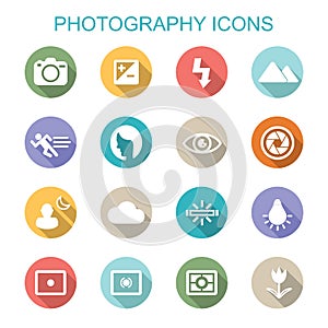 Photography long shadow icons