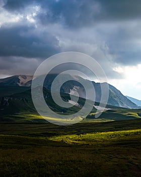 Photography of the mountain Oshten. Dramatic sky