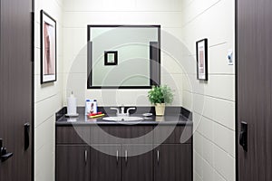 a photography of an office featuring gender-neutral restrooms