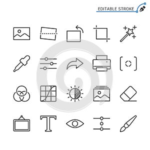 Photography outline icon set