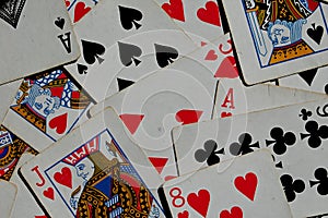 Photography of playing cards deck texture