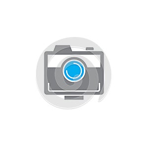 Photography related icon on background for graphic and web design. Creative illustration concept symbol for web or photo