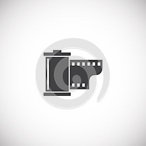 Photography related icon on background for graphic and web design. Creative illustration concept symbol for web or photo