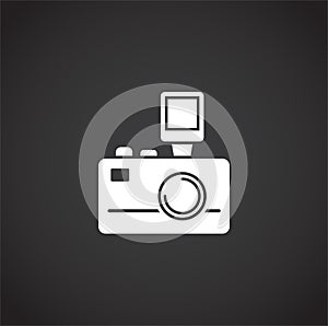 Photography related icon on background for graphic and web design. Creative illustration concept symbol for web or photo