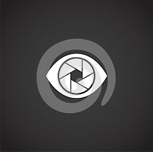 Photography related icon on background for graphic and web design. Creative illustration concept symbol for web or photo