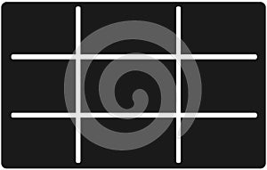 Photography Rule. Rule of thirds composition. Horizontal and vertical grid lines divide the composition horizontally and