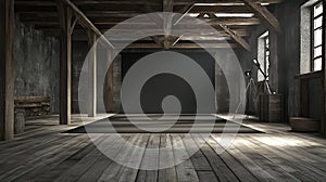 Photography Studio with Rustic Decor and Camera Lighting