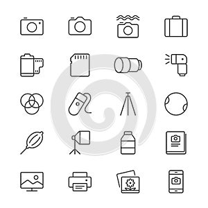 Photography thin icons