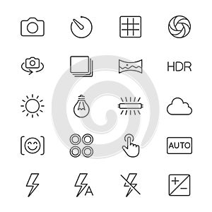 Photography thin icons