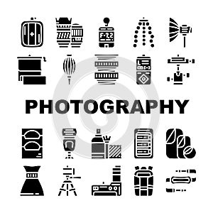 Photography Tool And Accessory Icons Set Vector