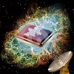 Photography on the topic of radio electronics.   Elements of this image are provided by NASA