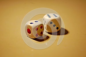 Photography of two White dices