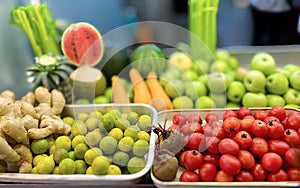 a photography of a variety of fruits and vegetables in bowls