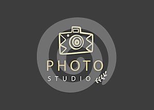 Photography vector logo badge, Photo Studio emblem
