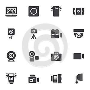 Photography and video vector icons set