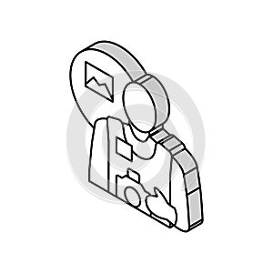 photojournalist news media isometric icon vector illustration