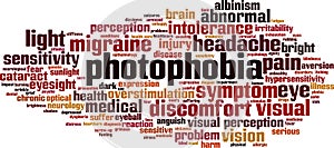 Photophobia word cloud photo
