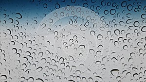 Photophone, Drops on glass, large drops of water, grodient blue and white