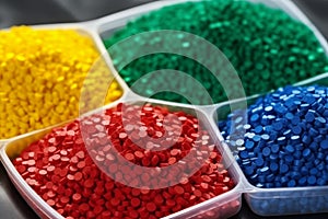 photoraph of Polymeric dye Plastic pellets Colorant generative AI