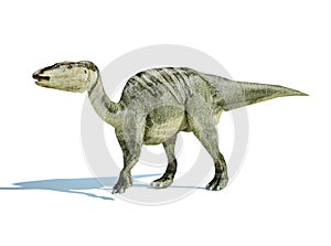 Photorealistic 3 D rendering of an Edmontosaurus.