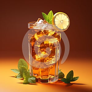 Photorealistic 3d Mock Up Iced Tea With Dmitry Spiros Style