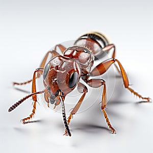 Photorealistic 3d Model Of Striped Ant With Brown Legs