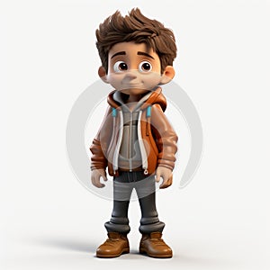 Photorealistic 3d Render Of Cute Cartoon Character Dylan As A Kid