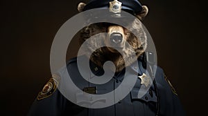 Photorealistic Bear Police Officer: A Narrative-driven Visual Storytelling photo