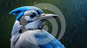 Photorealistic Blue Jay With Round Eyes In Zbrush Style photo
