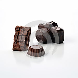 Photorealistic Camera And Chocolate: Candid Shots With Sculpted Accuracy